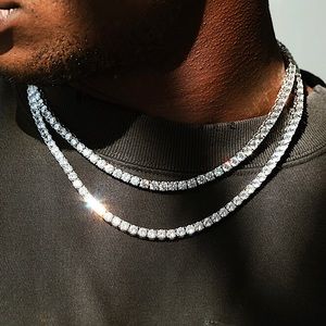 5mm Round Cut Diamond Tennis Chain White Gold